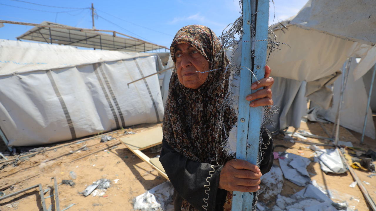 A view of the destruction following Israel