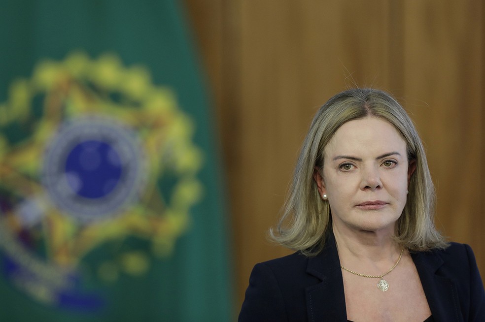Gleisi fala com prefeitos que estão em visita a Israel — Foto: Foto: Cristiano Mariz/Agência O Globo