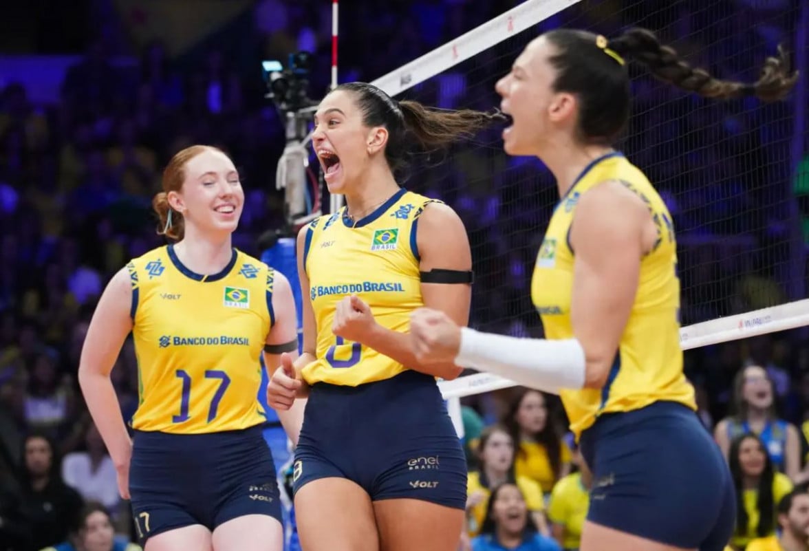 Vôlei feminino do Brasil vence Alemanha de virada e segue 100% na Liga das Nações