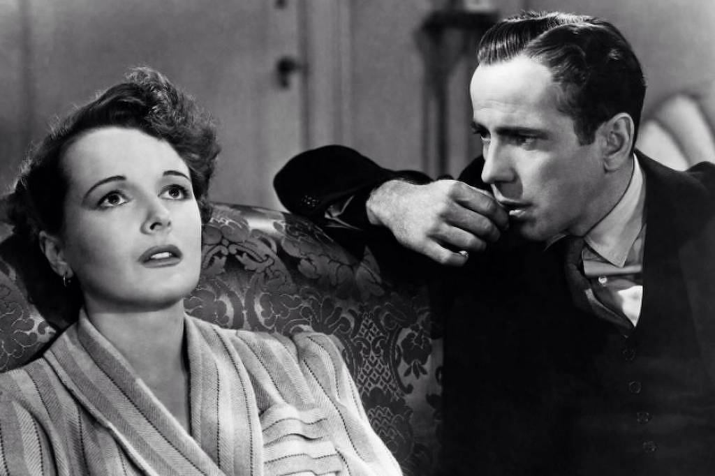 Humphrey Bogart and Mary Astor in O Falcão Maltês (1941)