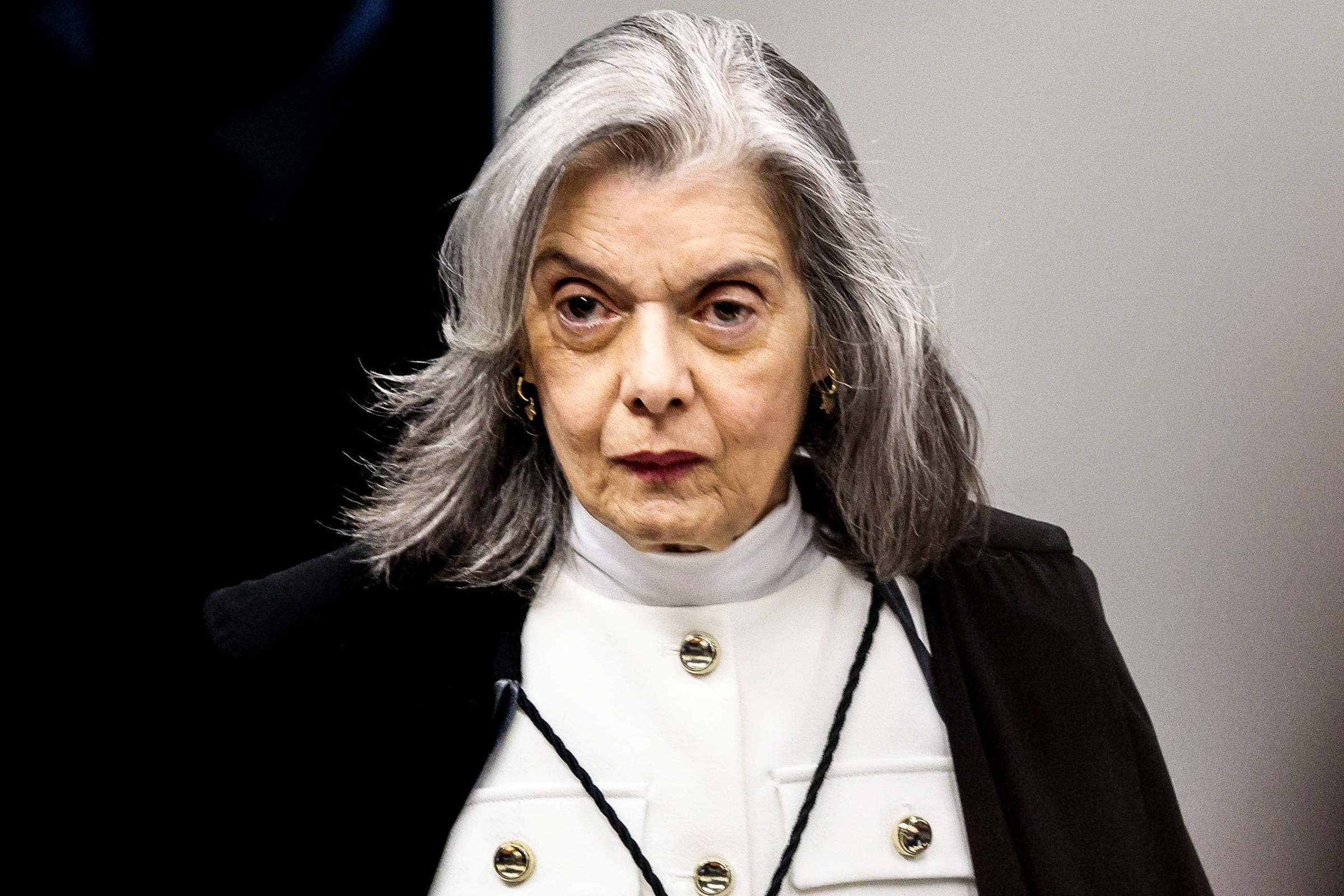 Carmen Lúcia, única ministra do STF, durante julgamento que condenou Jair Bolsonaro a 27 anos e três meses de prisão