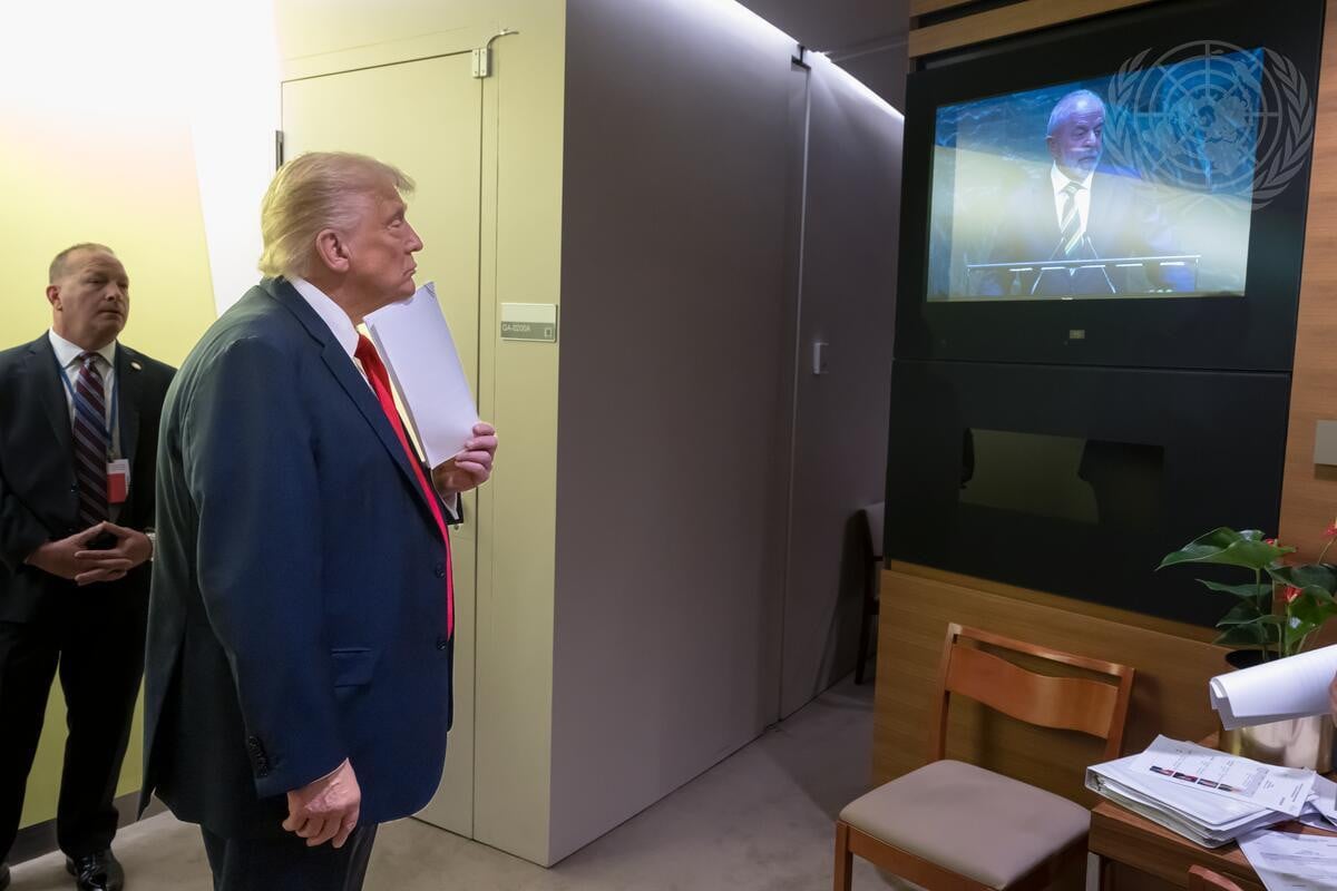 ONU divulga imagens de Trump assistindo discurso de Lula