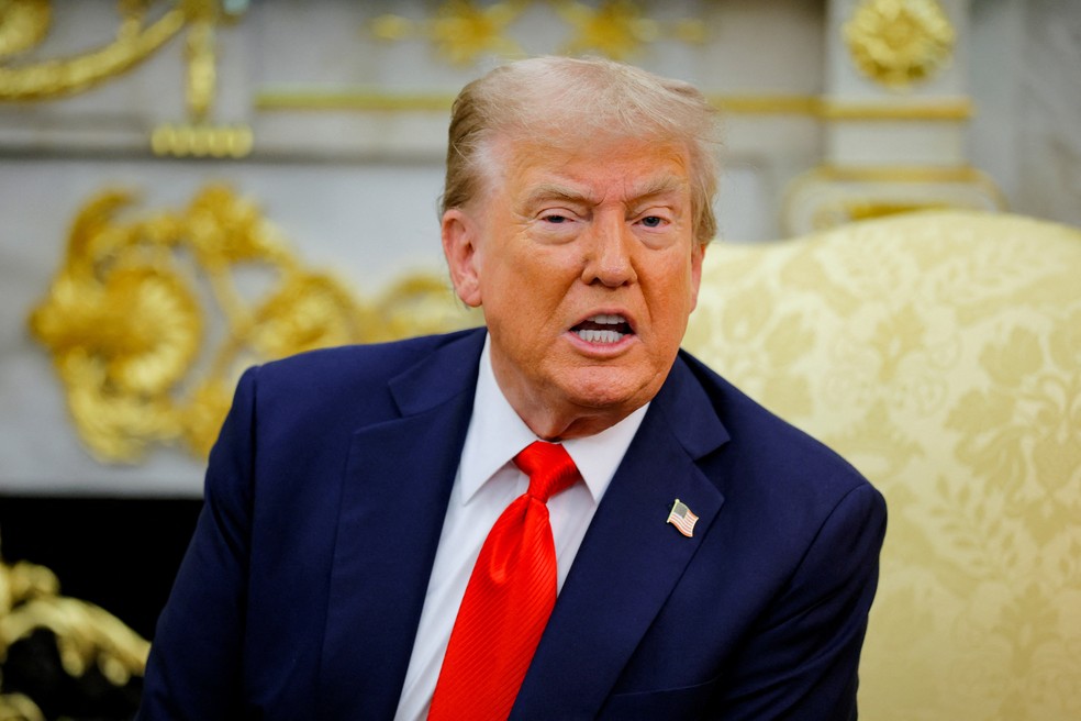 Trump em reunião na Casa Branca — Foto: Brian Snyder/Reuters