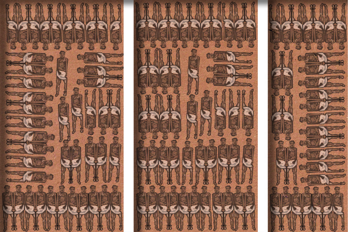Aglomeração de corpos de dezenas de pessoas