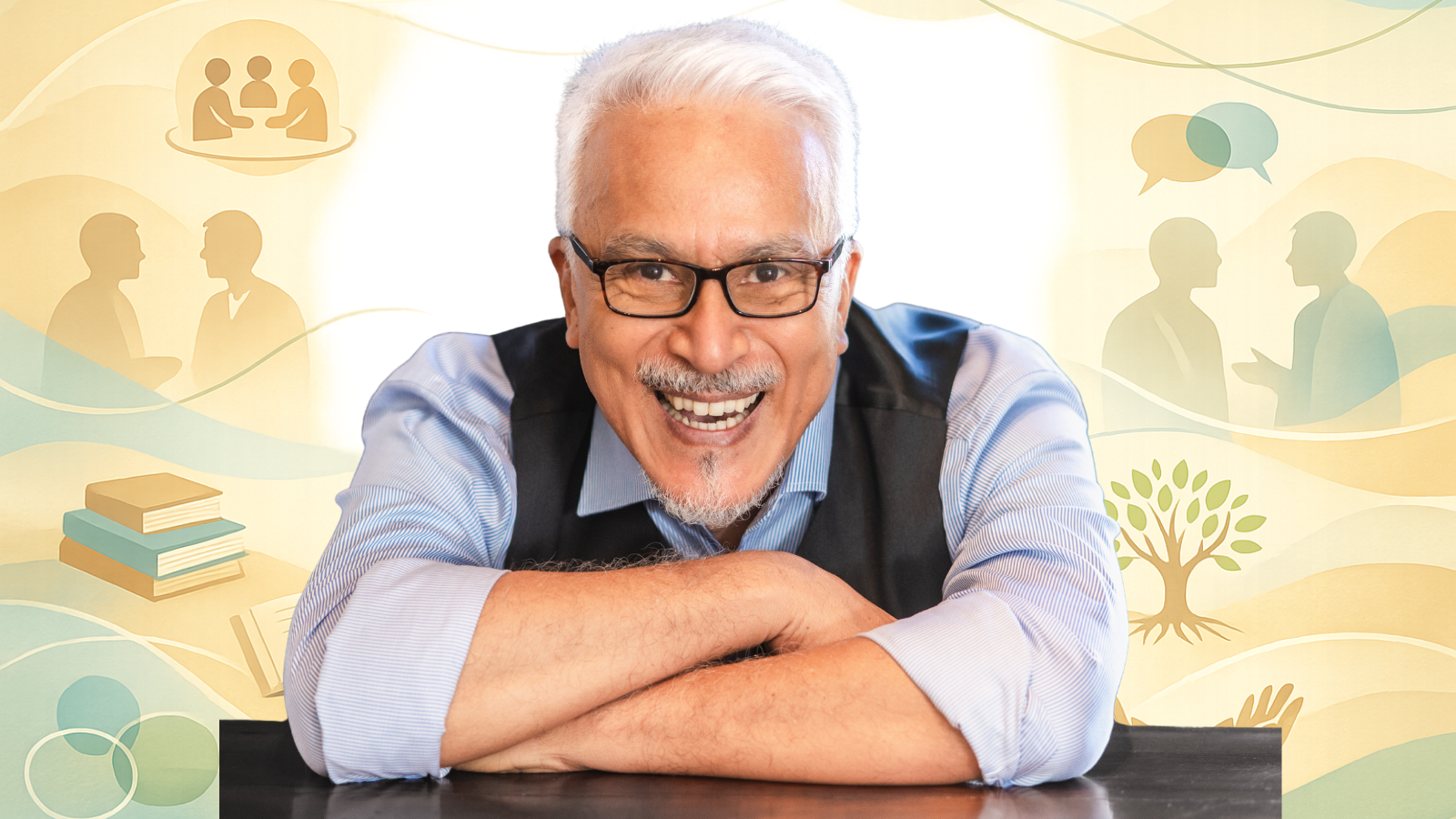 Roberto Shinyashiki em destaque, com fundo ilustrativo que representa diálogo, educação, liderança e convivência, simbolizando a construção de uma cultura de paz no ambiente escolar.