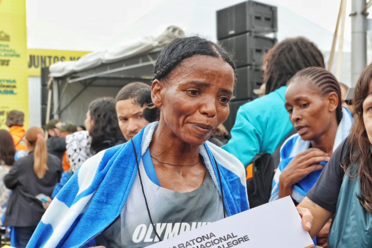 A corredora et&iacute;ope Gelane Senbete foi a grande vencedora da categoria Geral Feminino na 41&ordf; Maratona Internacional de Porto Alegre em 2026 | Dani Barcellos/Especial/JC