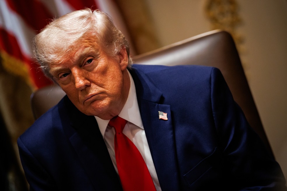 O presidente dos EUA, Donald Trump, afirmou que acordo com Irã será assinado amanhã — Foto: Samuel Corum/Sipa/Bloomberg